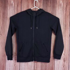 Wool & Prince Pack Hacker Merino Wool Hoodie Mens Medium Black Full Zip Travel